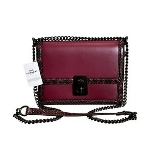 NWT - Coach‎ Hutton Shoulder Bag With Snakeskin Detail.